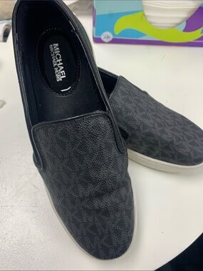 Michael Kors Men's Black Slip-On Loafers with MK Monogram